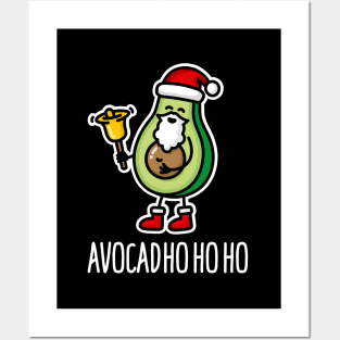 Avocad ho ho ho funny avocado Santa Claus pun keto Posters and Art